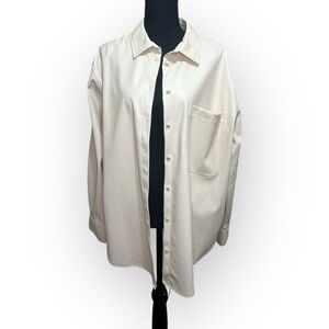 A New Day Faux Leather Cream Shirt